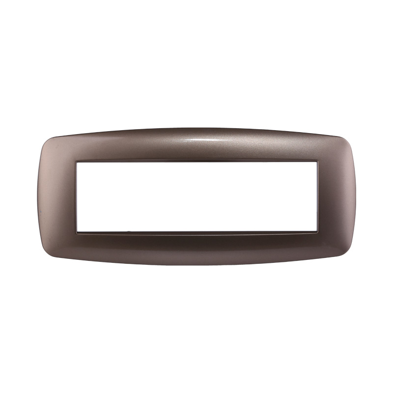 Placca in Plastica Slim Acciaio Bronzato Compatibile Living Light - 7 Posti - Ettroit