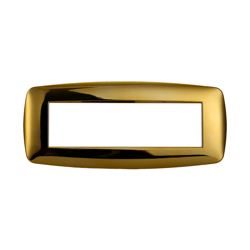 Placca in Plastica Slim Oro Lucido Compatibile Living Light - 7 Posti - Ettroit