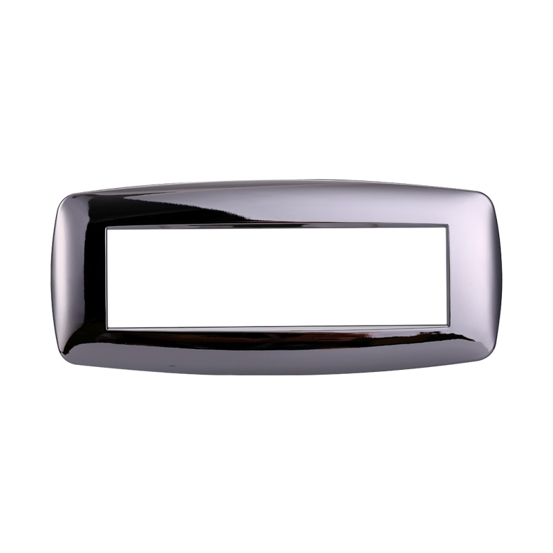 Placca in Plastica Slim Cromato Lucido Compatibile Living Light - 7 Posti - Ettroit