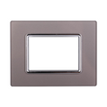 Placca in Vetro Silver Compatibile Living Light - 3 Posti - Ettroit