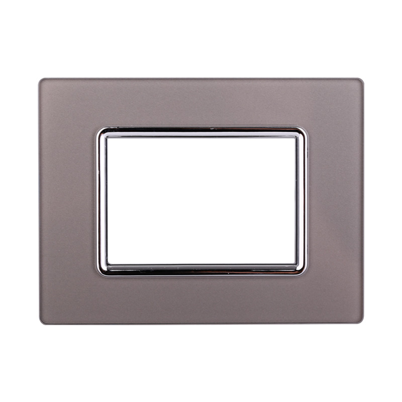 Placca in Vetro Silver Compatibile Living Light - 3 Posti - Ettroit