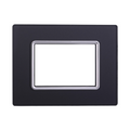 Placca in Vetro Acciaio Scuro Compatibile Living Light - 3 Posti - Ettroit