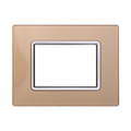 Placca in Vetro Oro Compatibile Living Light - 3 Posti - Ettroit