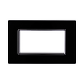 Placca in Vetro Nero Compatibile Living Light - 4 Posti - Ettroit