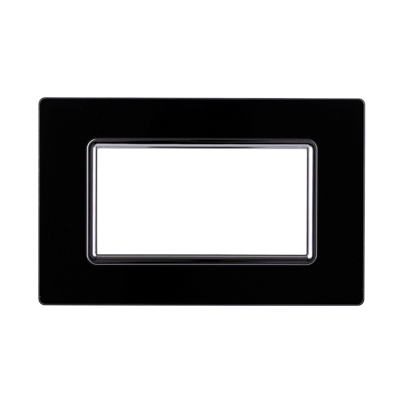 Placca in Vetro Nero Compatibile Living Light - 4 Posti - Ettroit