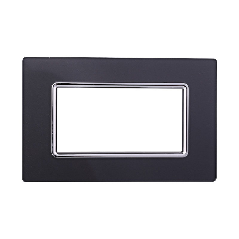 Placca in Vetro Acciaio Scuro Compatibile Living Light - 4 Posti - Ettroit