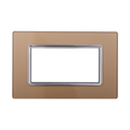 Placca in Vetro Oro Compatibile Living Light - 4 Posti - Ettroit