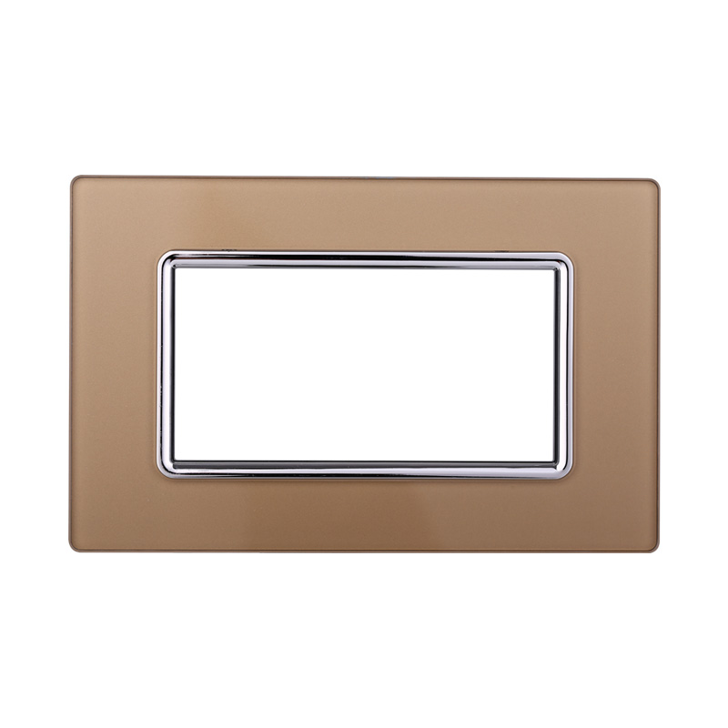 Placca in Vetro Oro Compatibile Living Light - 4 Posti - Ettroit