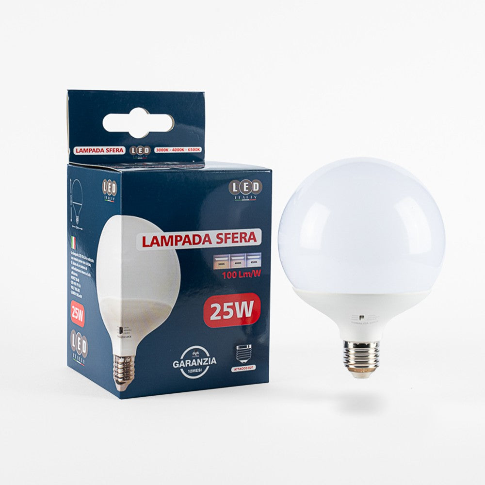 Lampadina Led Globo G120 25W E27 Con CCT 3000/4000/6500K