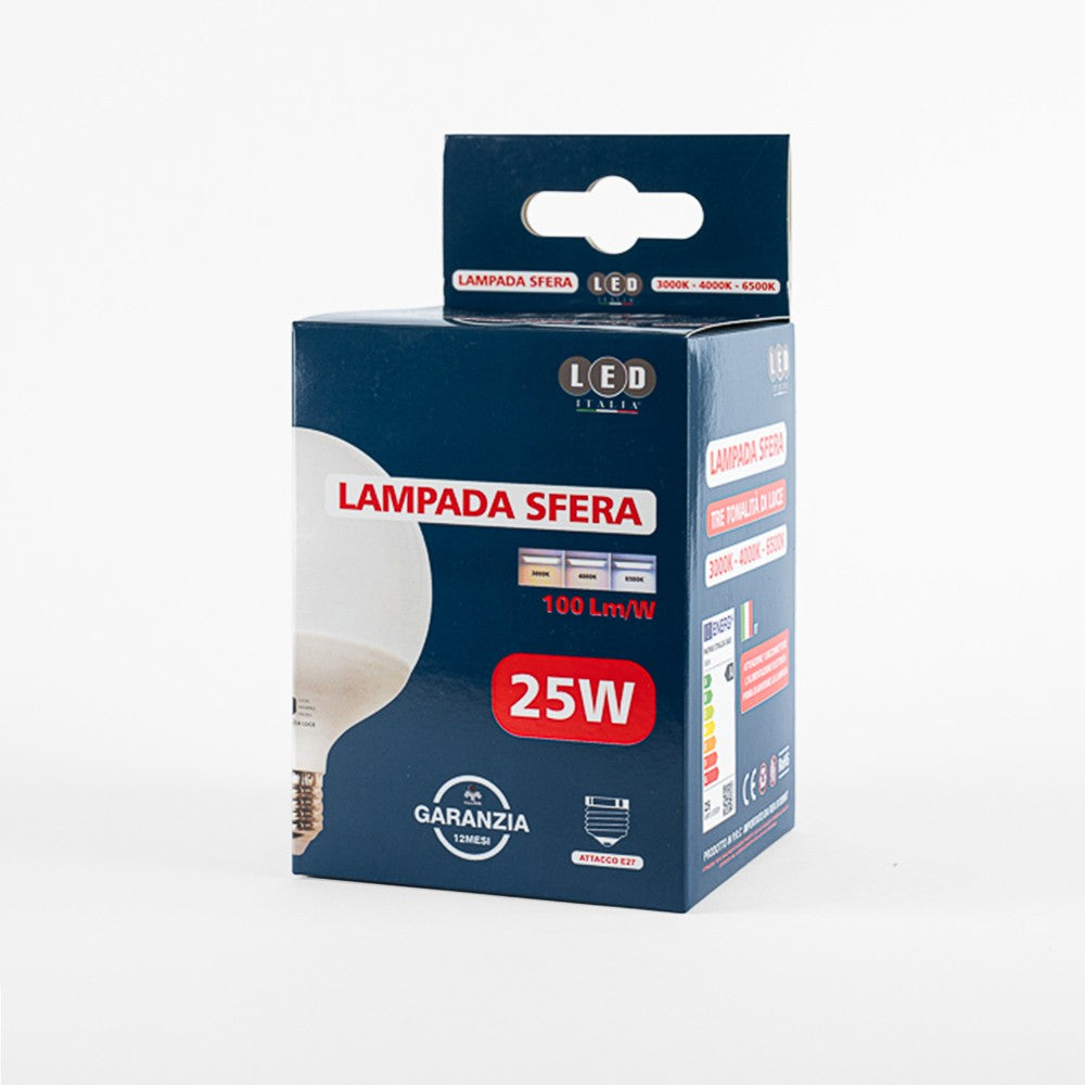 Lampadina Led Globo G120 25W E27 Con CCT 3000/4000/6500K