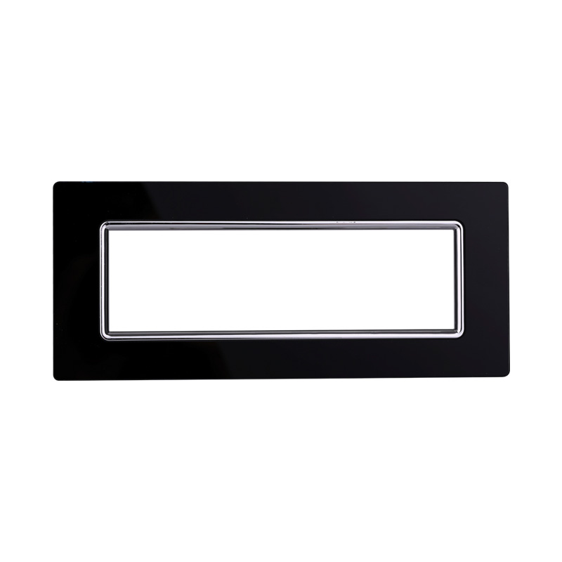 Placca in Vetro Nero Compatibile Living Light - 7 Posti - Ettroit