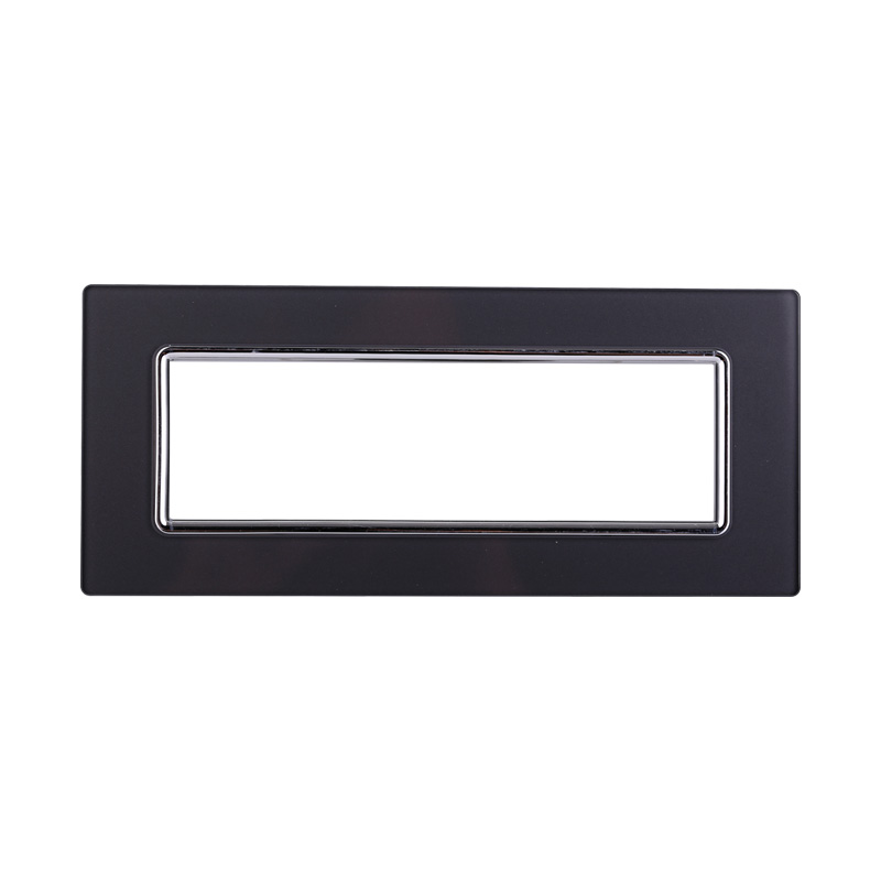 Placca in Vetro Acciaio Scuro Compatibile Living Light - 7 Posti - Ettroit