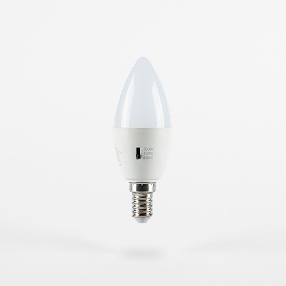 Lampadina Led E14 C37 Candela 8W CCT 3000/4000/6500K