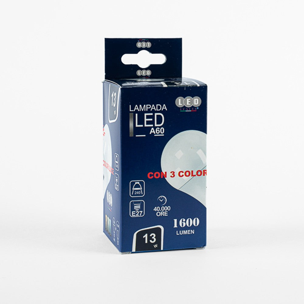 Lampadina Led A60 13W E27 A Bulbo CCT 3000/4000/6500K