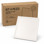 Kit 4 Pezzi Pannello LED a Soffitto Retroilluminato UGR19 60X60cm 36W 4000K