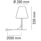 Lampada da Tavolo per Esterno BOT LIGHTING GARDA DESK Alluminio Nero Polietilene Bianco H. 53