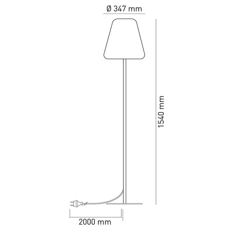 Lampada da Terra per Esterno BOT LIGHTING GARDA FLOOR Alluminio Nero Polietilene Bianco H. 154