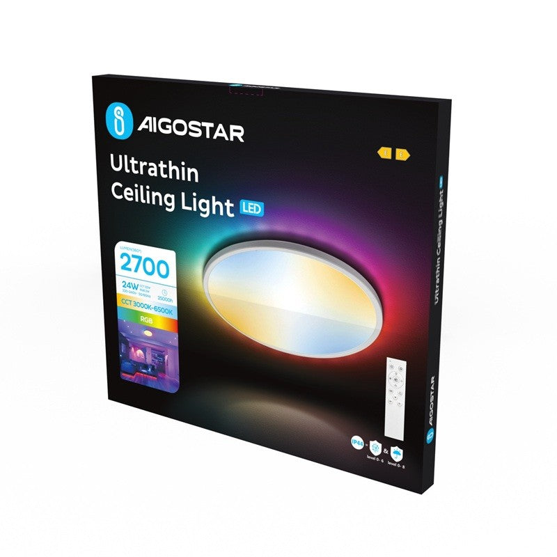 Plafoniera Led Ultrasottile 24W RGB + CCT 2700 Lumen D.42CM