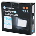Aigostar Faro LED 20W 1800LM IP65 Luce Fredda 6500K Nero Ultra-Slim