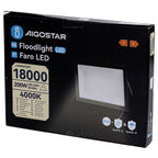 Aigostar Faro LED 200W 18000LM IP65 Luce Naturale 4000K Nero Ultra-Slim
