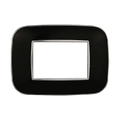 Placca Orbis in Plastica Nera Compatibile Bticino Axolute - 3 Posti - Ettroit