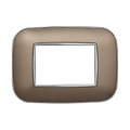 Placca Orbis in Plastica Bronzo Compatibile Bticino Axolute - 3 Posti - Ettroit