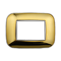 Placca Orbis in Plastica Oro Lucido Compatibile Bticino Axolute - 3 Posti - Ettroit