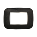 Placca Orbis in Plastica Nero Brillante Compatibile Bticino Axolute - 3 Posti - Ettroit
