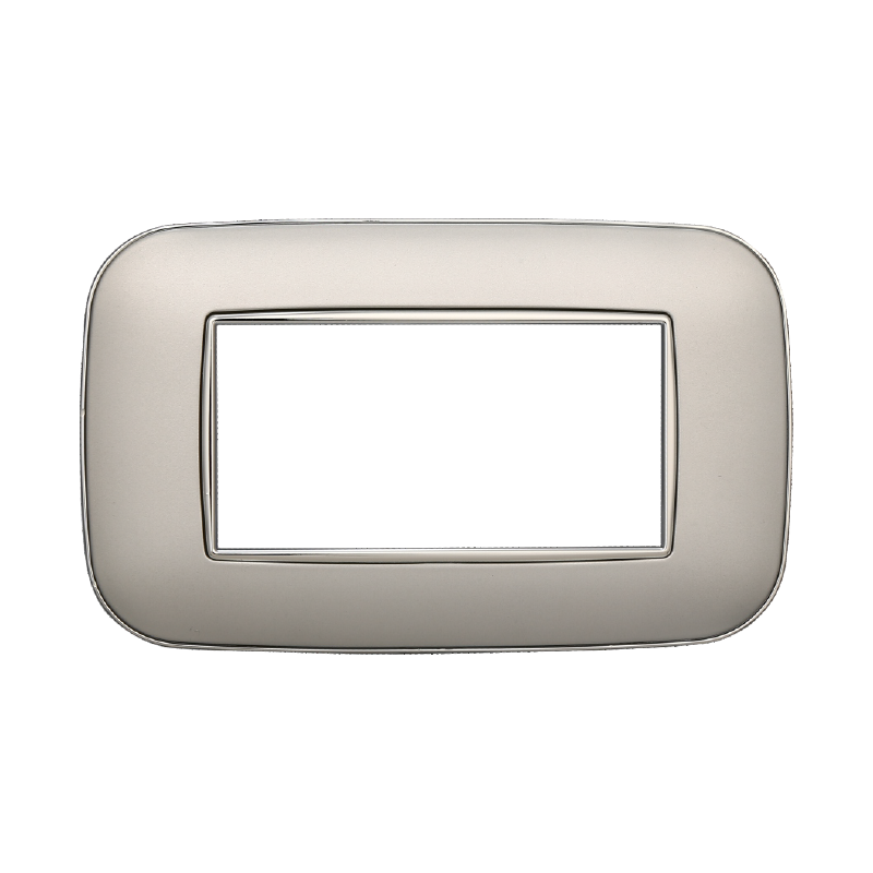 Placca Orbis in Plastica Silver Compatibile Bticino Axolute - 4 Posti - Ettroit
