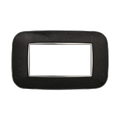 Placca Orbis in Plastica Nero Brillante Compatibile Bticino Axolute - 4 Posti - Ettroit