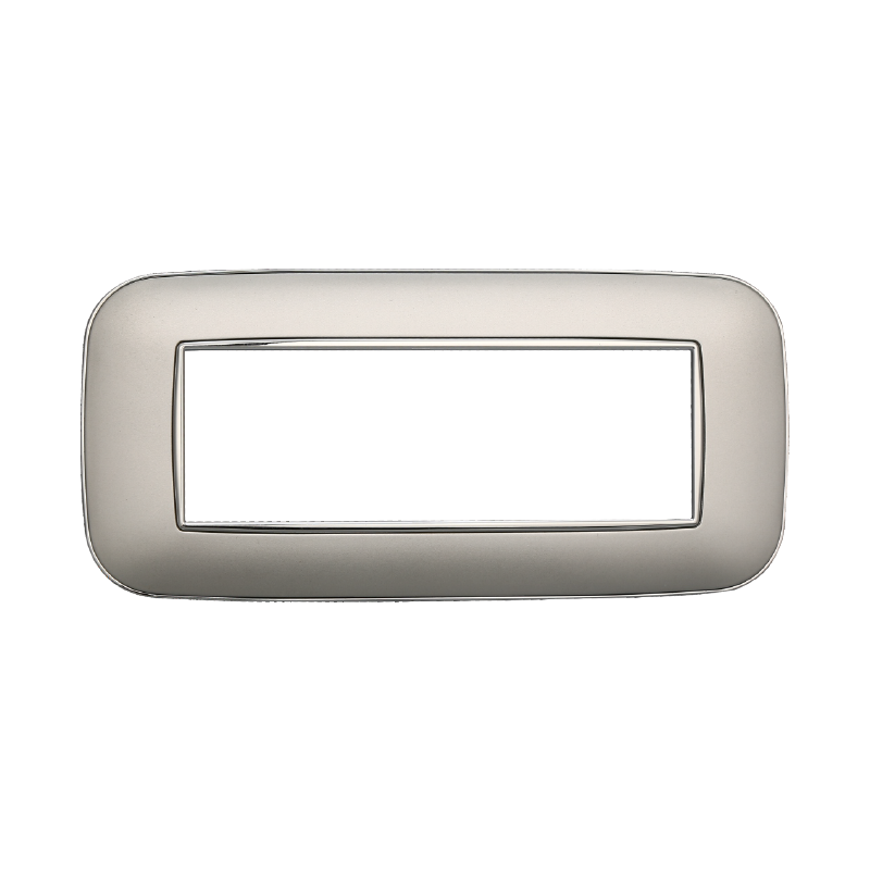 Placca Orbis in Plastica Silver Compatibile Bticino Axolute - 6 Posti - Ettroit