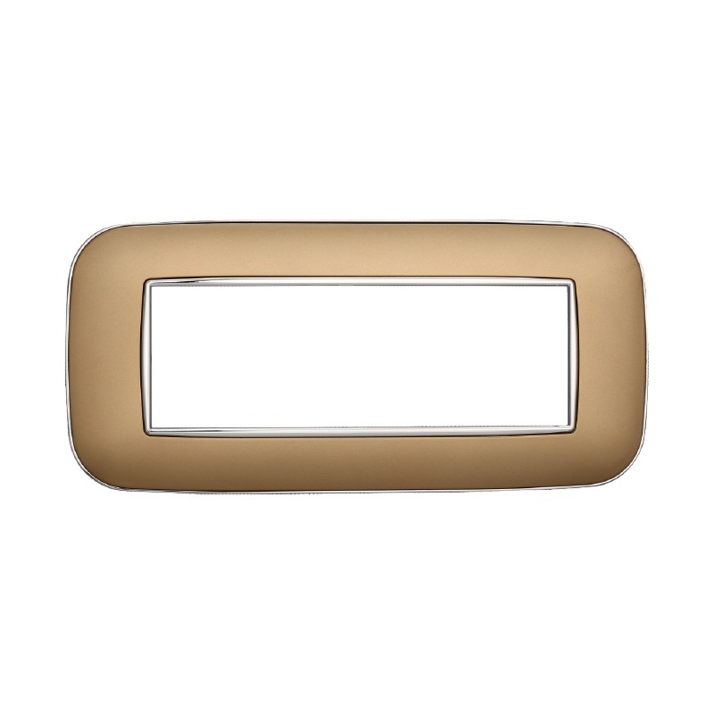 Placca Orbis in Plastica Oro Compatibile Bticino Axolute - 6 Posti - Ettroit