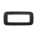Placca Orbis in Plastica Nero Brillante Compatibile Bticino Axolute - 6 Posti - Ettroit