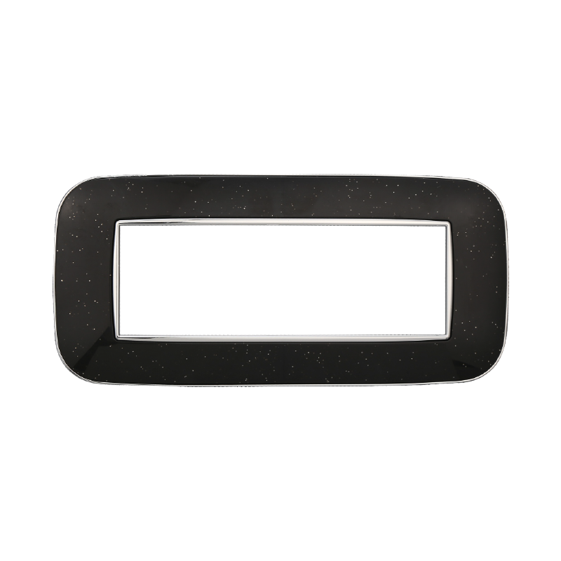 Placca Orbis in Plastica Nero Brillante Compatibile Bticino Axolute - 6 Posti - Ettroit