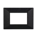 Placca Piramide in Plastica Nero Brillante Compatibile Bticino Axolute - 3 Posti - Ettroit
