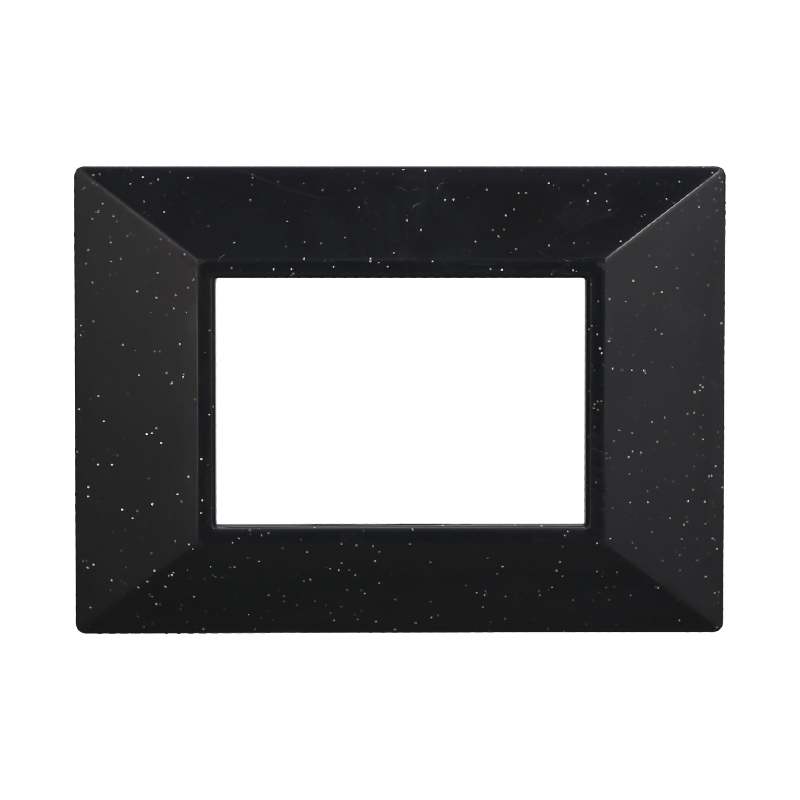 Placca Piramide in Plastica Nero Brillante Compatibile Bticino Axolute - 3 Posti - Ettroit