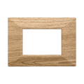 Placca Piramide in Plastica Legno Scuro Compatibile Bticino Axolute - 3 Posti - Ettroit