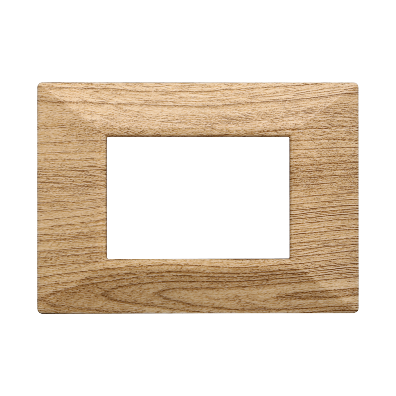 Placca Piramide in Plastica Legno Scuro Compatibile Bticino Axolute - 3 Posti - Ettroit