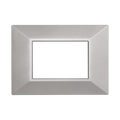 Placca Piramide in Plastica Silver Compatibile Bticino Axolute - 3 Posti - Ettroit