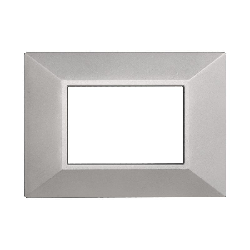 Placca Piramide in Plastica Silver Compatibile Bticino Axolute - 3 Posti - Ettroit