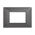 Placca Piramide in Plastica Acciaio Scuro Compatibile Bticino Axolute - 3 Posti - Ettroit