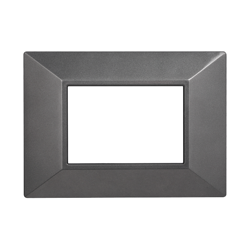 Placca Piramide in Plastica Acciaio Scuro Compatibile Bticino Axolute - 3 Posti - Ettroit