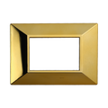 Placca Piramide in Plastica Oro Lucido Compatibile Bticino Axolute - 3 Posti - Ettroit