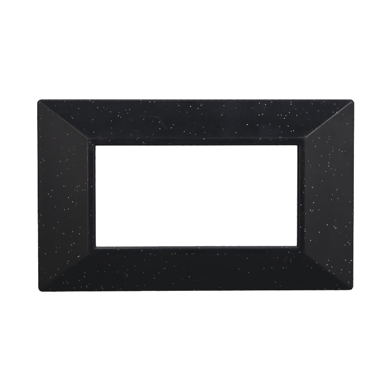 Placca Piramide in Plastica Nero Brillante Compatibile Bticino Axolute - 4 Posti - Ettroit