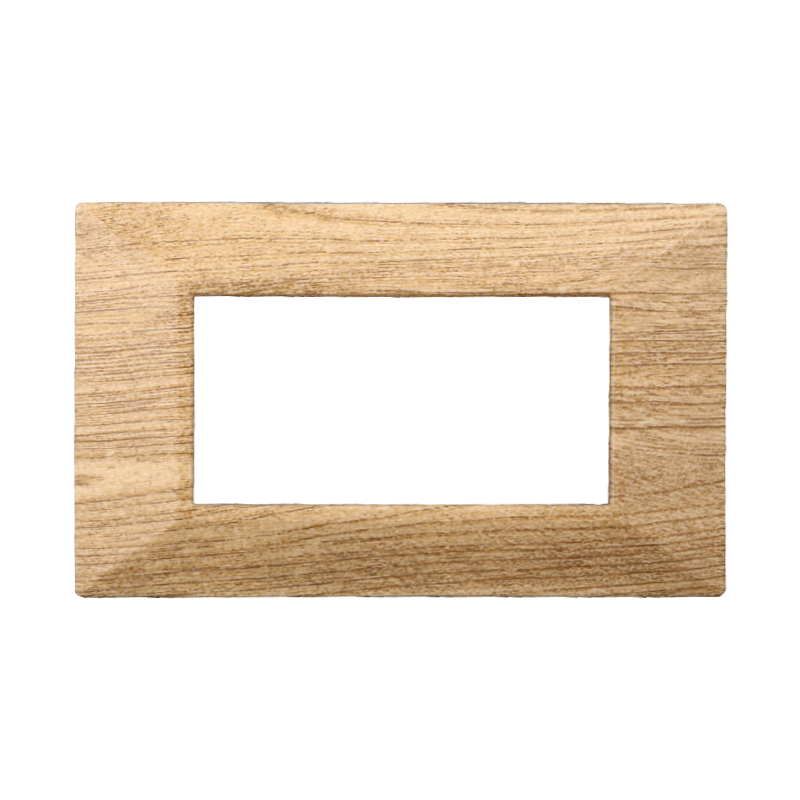 Placca Piramide in Plastica Legno Scuro Compatibile Bticino Axolute - 4 Posti - Ettroit
