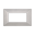 Placca Piramide in Plastica Silver Compatibile Bticino Axolute - 4 Posti - Ettroit