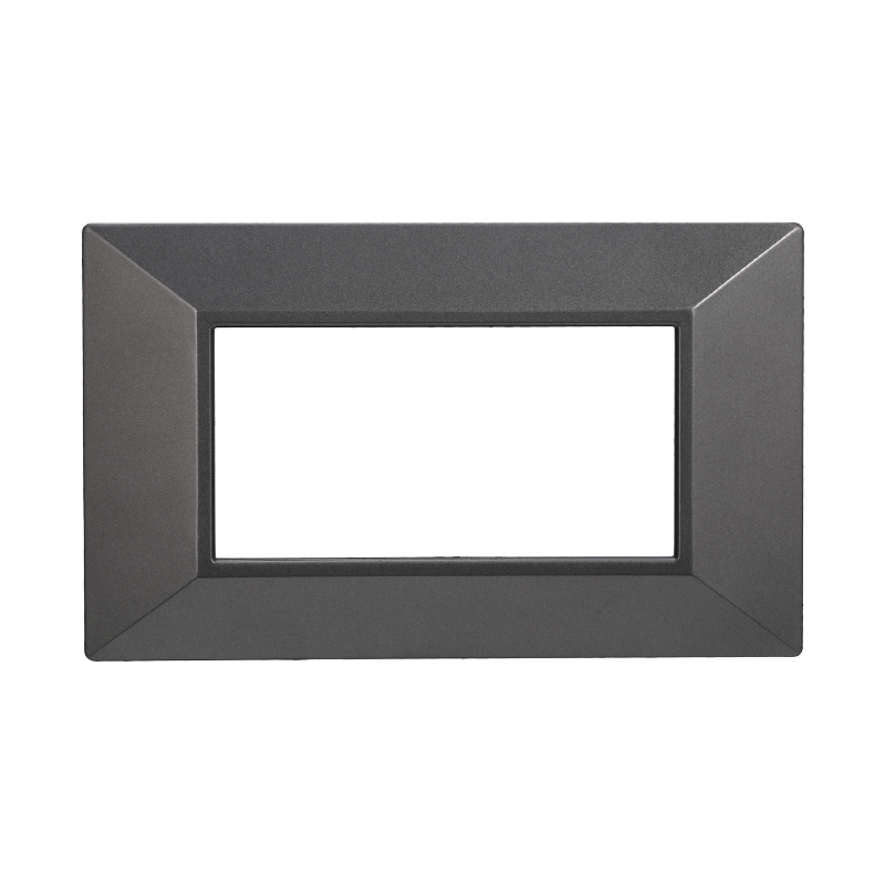 Placca Piramide in Plastica Acciaio Scuro Compatibile Bticino Axolute - 4 Posti - Ettroit