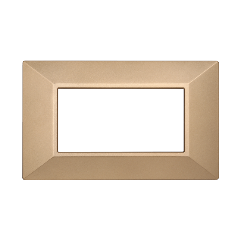 Placca Piramide in Plastica Oro Compatibile Bticino Axolute - 4 Posti - Ettroit
