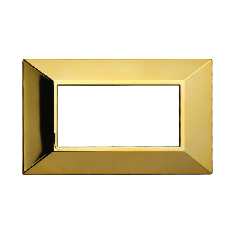 Placca Piramide in Plastica Oro Lucido Compatibile Bticino Axolute - 4 Posti - Ettroit