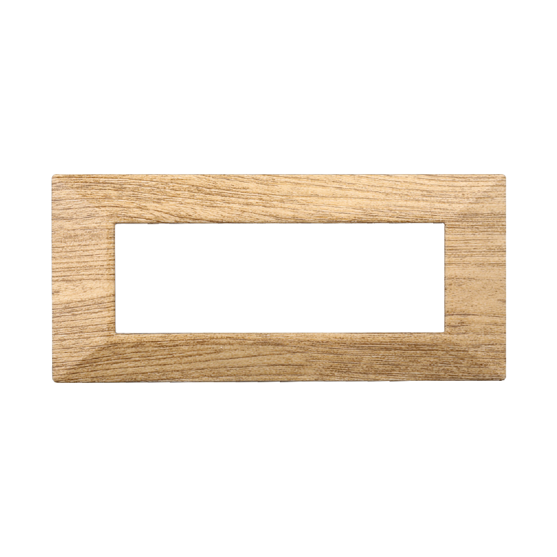 Placca Piramide in Plastica Legno Scuro Compatibile Bticino Axolute - 6 Posti - Ettroit